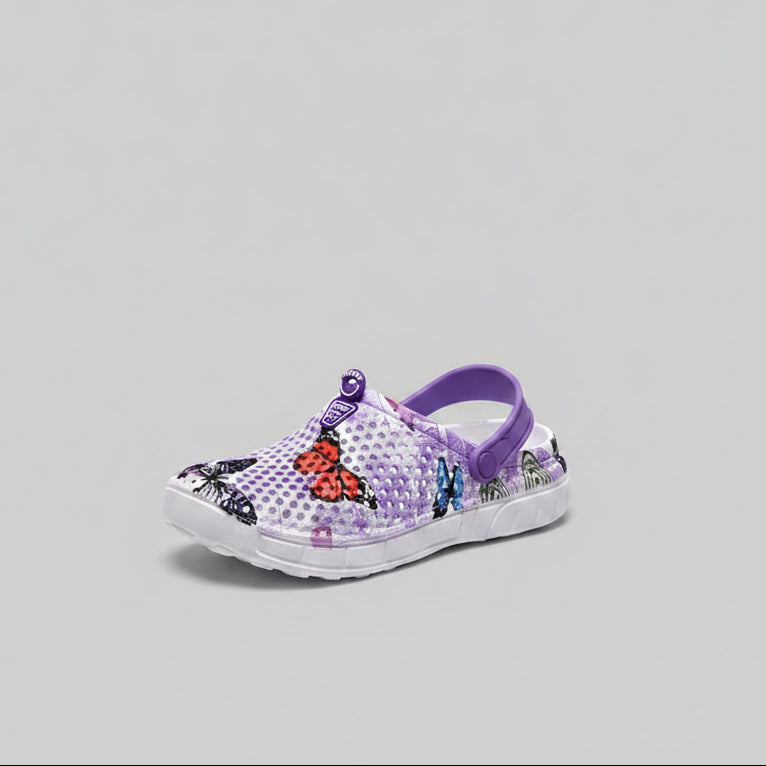 Chaussures à trou pour femmes transfrontalières à motif papillon, pantoufles de plage, extérieur I