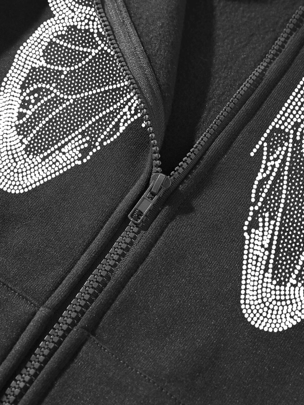 2022 cross-border autumn and winter European and American Y2K butterfly print large size loose pocket hooded zipper men's and women's sweater jacket