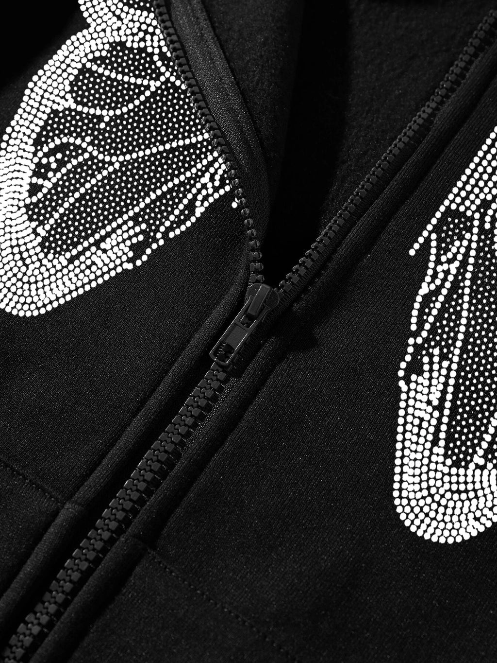 2022 cross-border autumn and winter European and American Y2K butterfly print large size loose pocket hooded zipper men's and women's sweater jacket