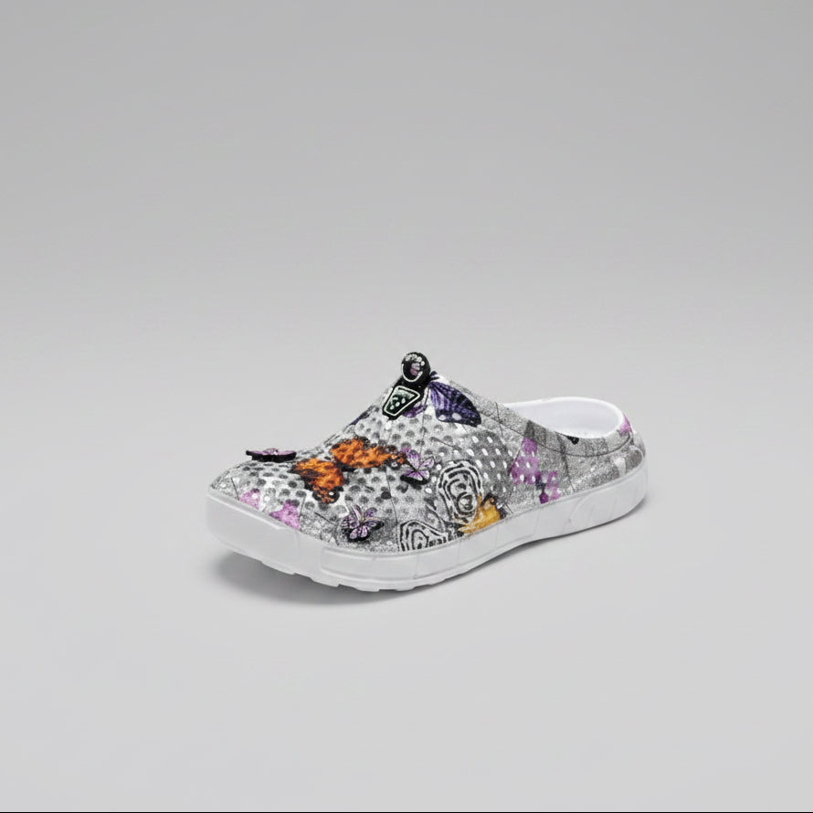 Chaussures à trou pour femmes transfrontalières à motif papillon, pantoufles de plage, extérieur I