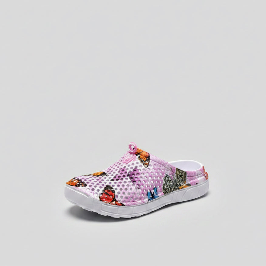 Chaussures à trou pour femmes transfrontalières à motif papillon, pantoufles de plage, extérieur I