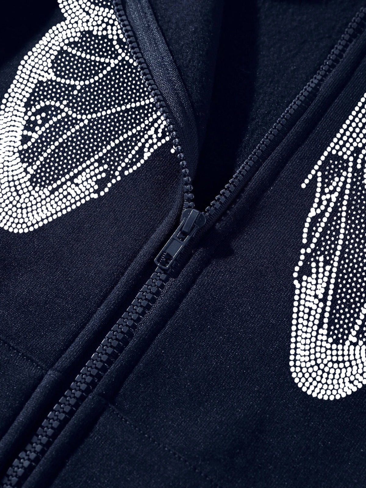 2022 cross-border autumn and winter European and American Y2K butterfly print large size loose pocket hooded zipper men's and women's sweater jacket