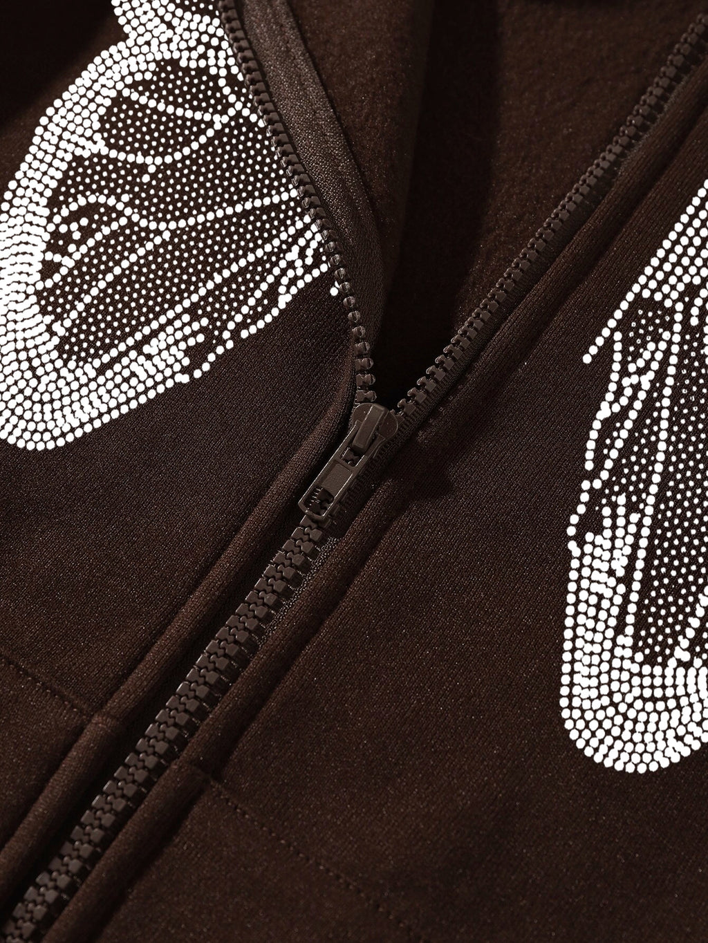 2022 cross-border autumn and winter European and American Y2K butterfly print large size loose pocket hooded zipper men's and women's sweater jacket