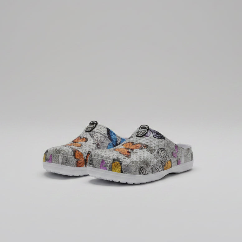 Chaussures à trou pour femmes transfrontalières à motif papillon, pantoufles de plage, extérieur I