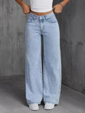 Jean pour femme – Style Y2K, pantalon en denim bleu clair à jambes larges, coupe ample et tendance, modèle simple, non extensible, adapté à toutes les saisons, style décontracté et populaire.