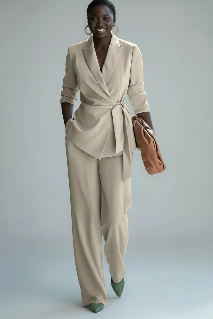 "Power Woman" – Ensemble Chic Bureau Blazer & Pantalon Taille Haute