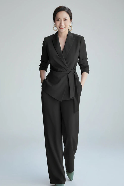 "Power Woman" – Ensemble Chic Bureau Blazer & Pantalon Taille Haute