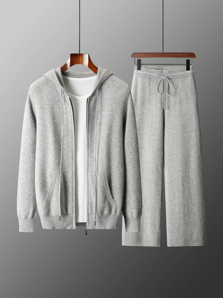 Ensembles deux pièces pour hommes
100% laine mérinos
Col roulé à capuche tricoté
Cardigan et jambe large
Pantalon automne hiver
Chaud épaissi Vêtements