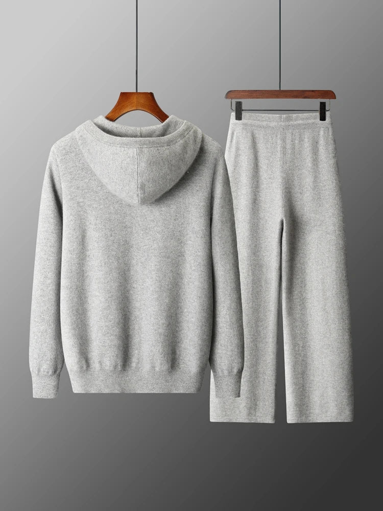 Ensembles deux pièces pour hommes
100% laine mérinos
Col roulé à capuche tricoté
Cardigan et jambe large
Pantalon automne hiver
Chaud épaissi Vêtements