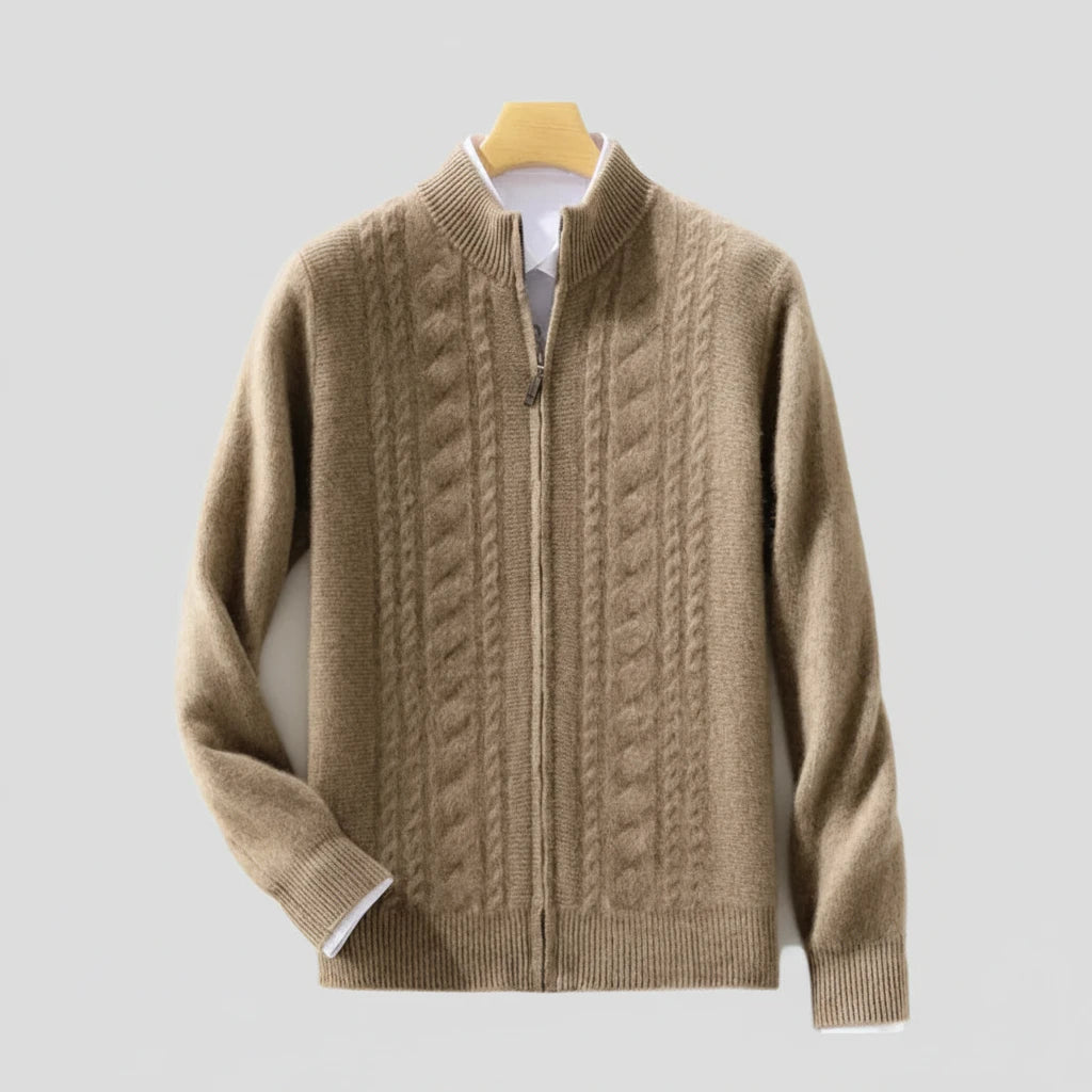 Mock-up d'homme de haute qualité
Cardigan torsadé à col
Automne Hiver Épais
Fermeture éclair 100% mérinos
Pull en laine décontracté
Manteau Cashmere
tricots