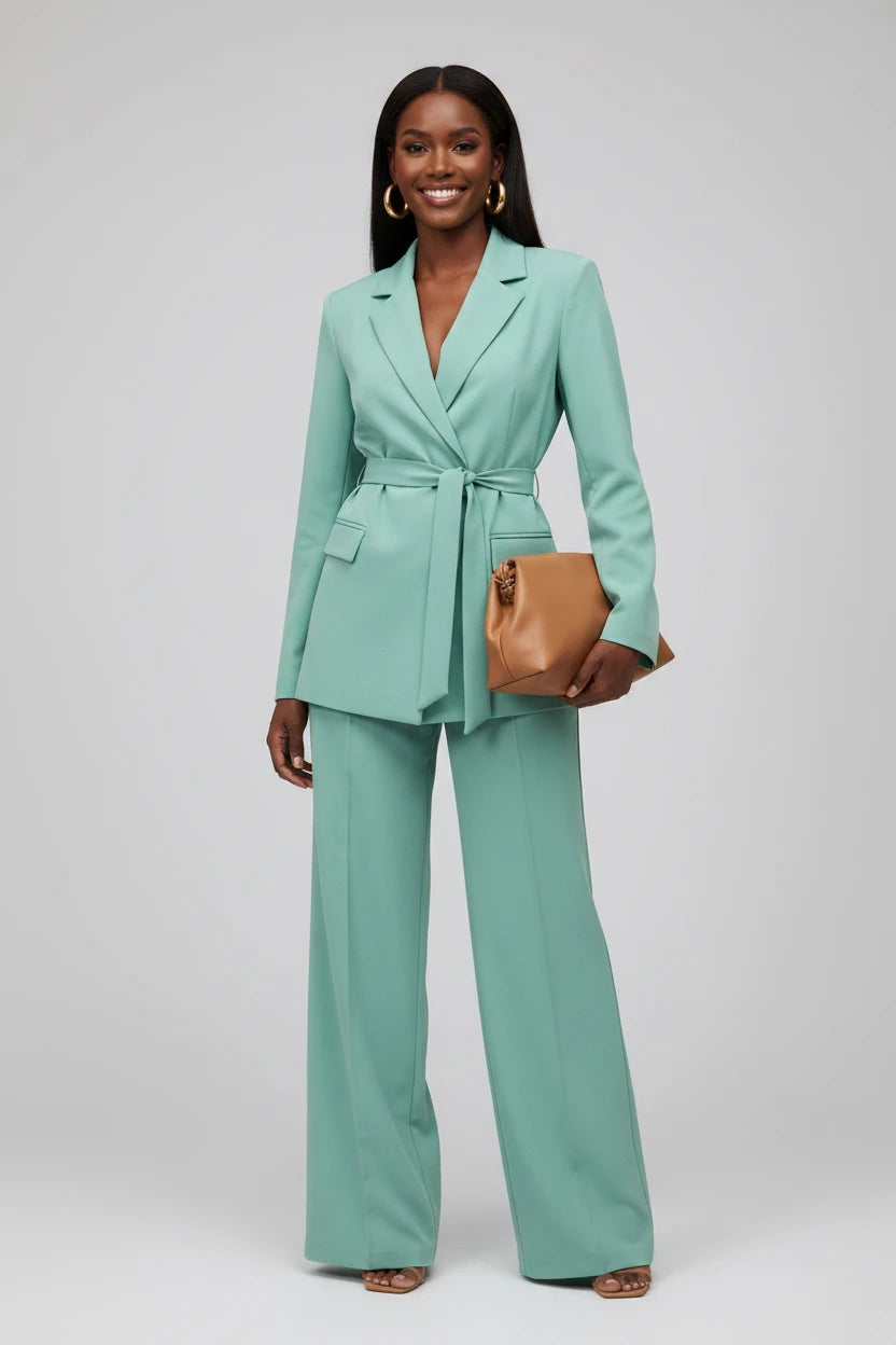 "Power Woman" – Ensemble Chic Bureau Blazer & Pantalon Taille Haute